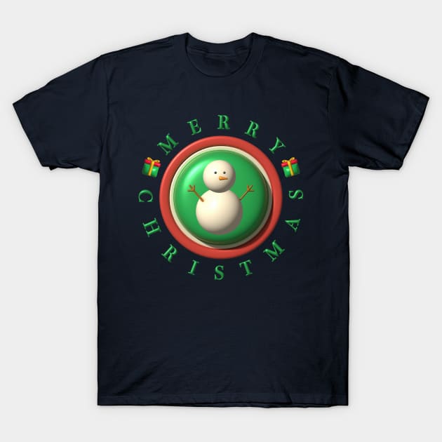 Merry Christmas Snowman Design T-Shirt by DreStudico